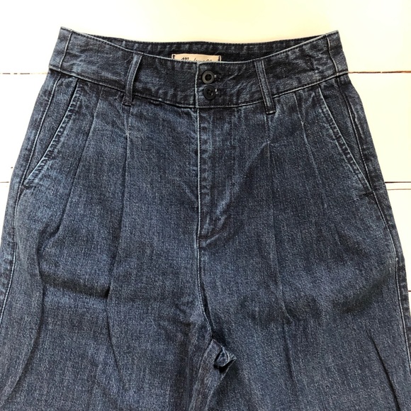 SOLD Madewell Wide Leg Pleat Pant Denim - Picture 3 of 4